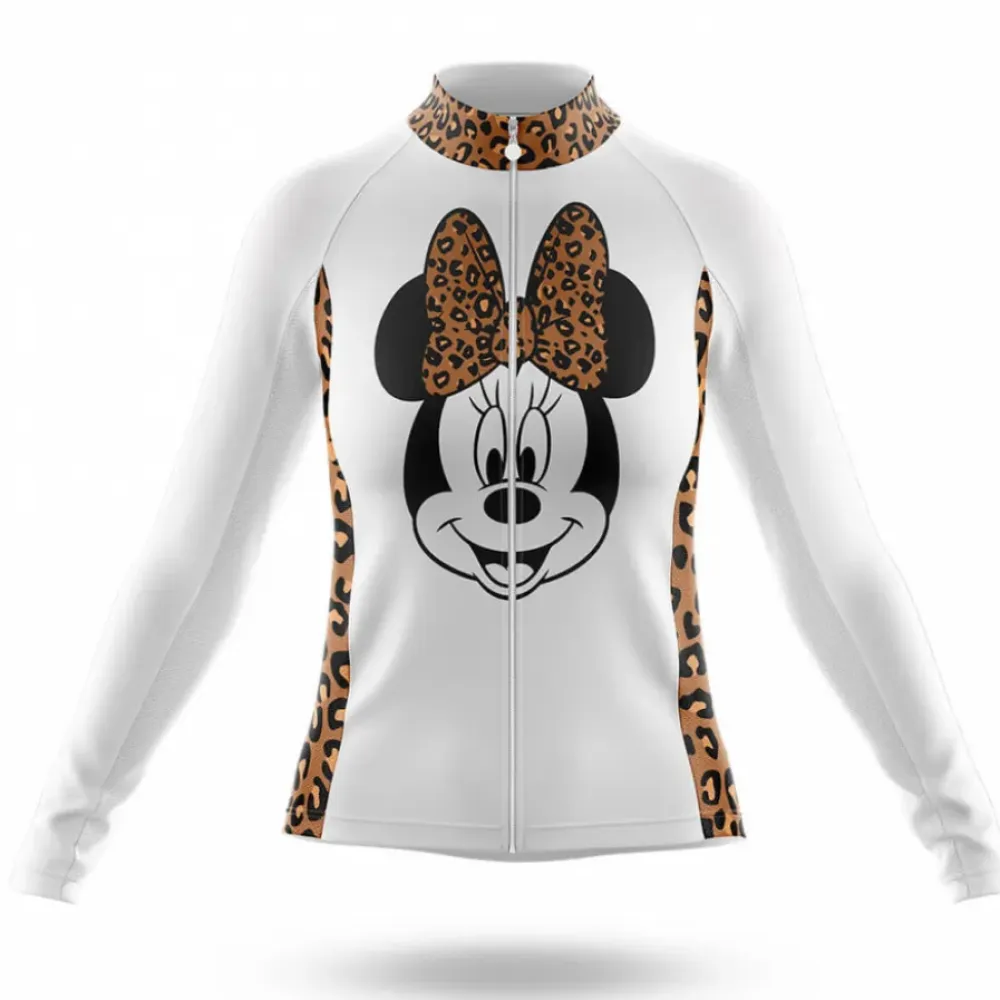 Minnie Mouse Leopard Bow White/Brown/Black