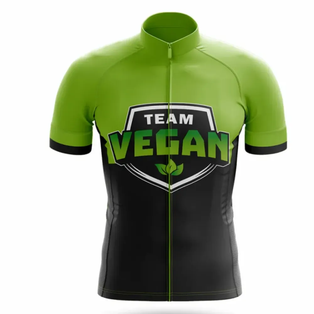 Team Vegan V4 Cycling Jersey Green/Black/Lime