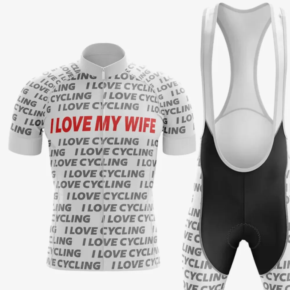 Cycling Kit Love My Wife White/Black/Grey