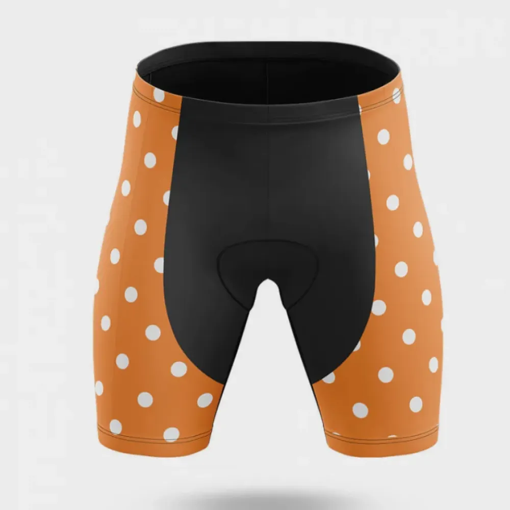 Women's Cycling Shorts High Visibility Polka Dot Orange/Black/White