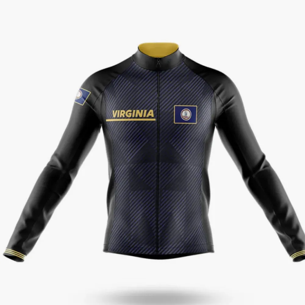 Virginia S2 Cycling Jersey Long Sleeve Navy/Gold/Black