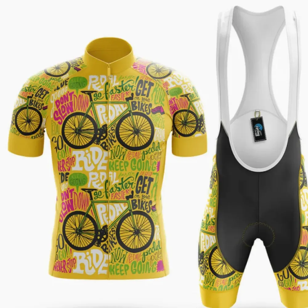 Cycling Kit Never Stop Riding Yellow/Black/Green