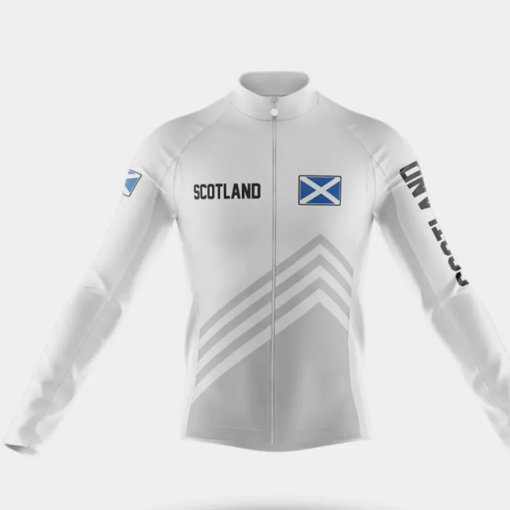Scotland S5 Long Sleeve Cycling Jersey White/Grey/Black