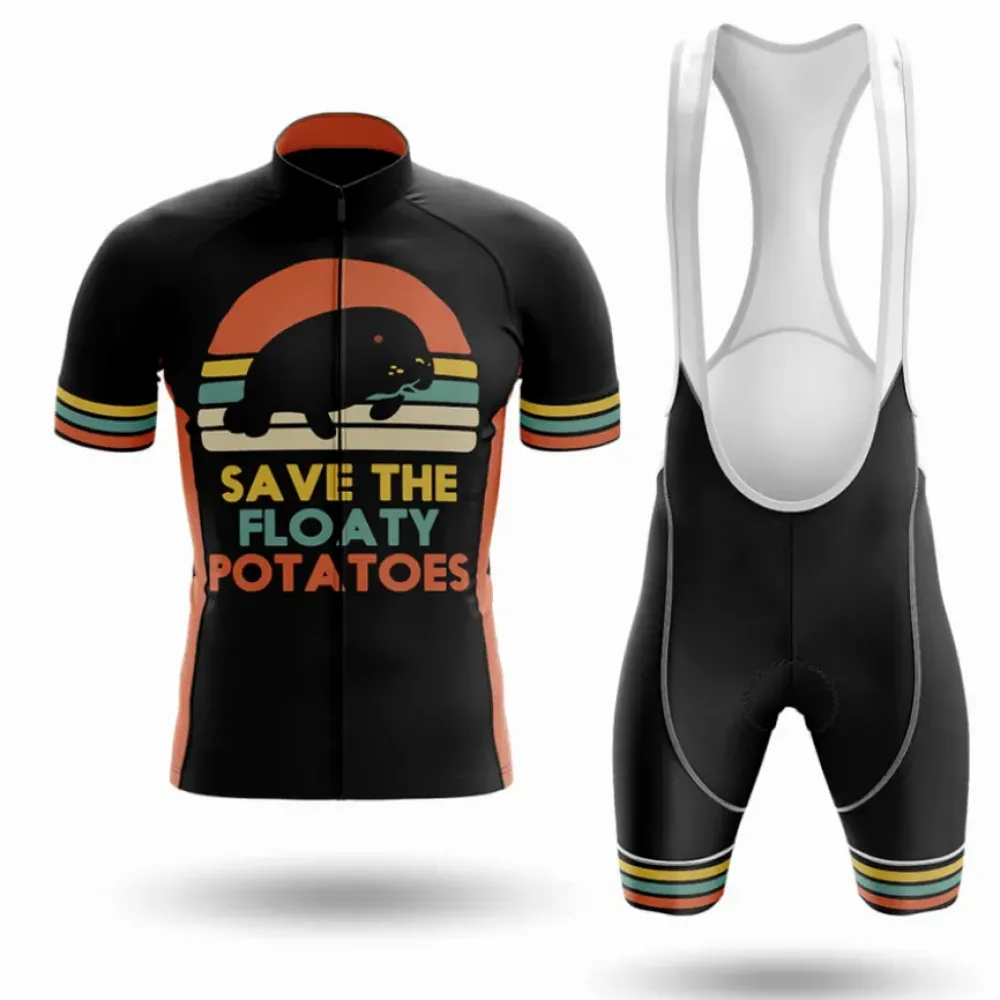 Floaty Potatoes Cycling Kit Vintage Black/Orange/Green