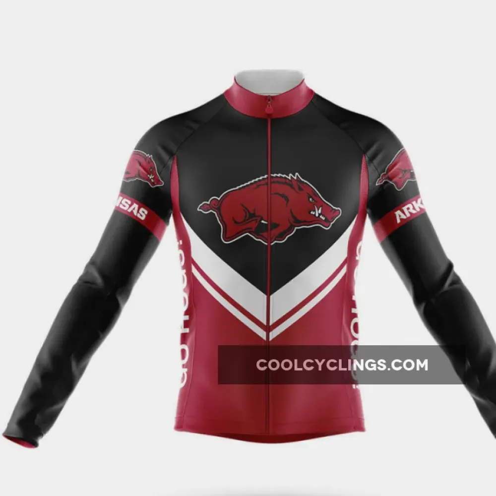 University of Arkansas Long Sleeve Cycling Jersey Arkansas Razorbacks Red/Black/White