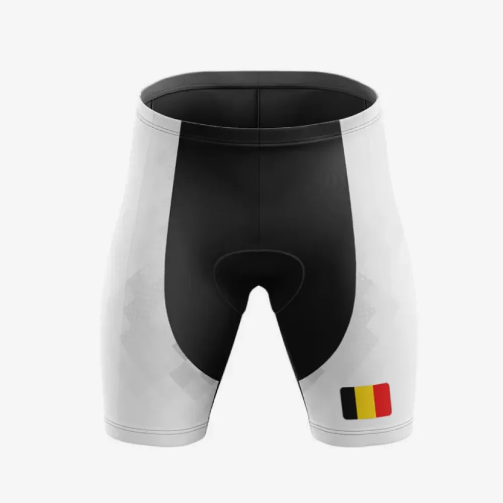 Belgium Women's Cycling Shorts White/Black/Grey