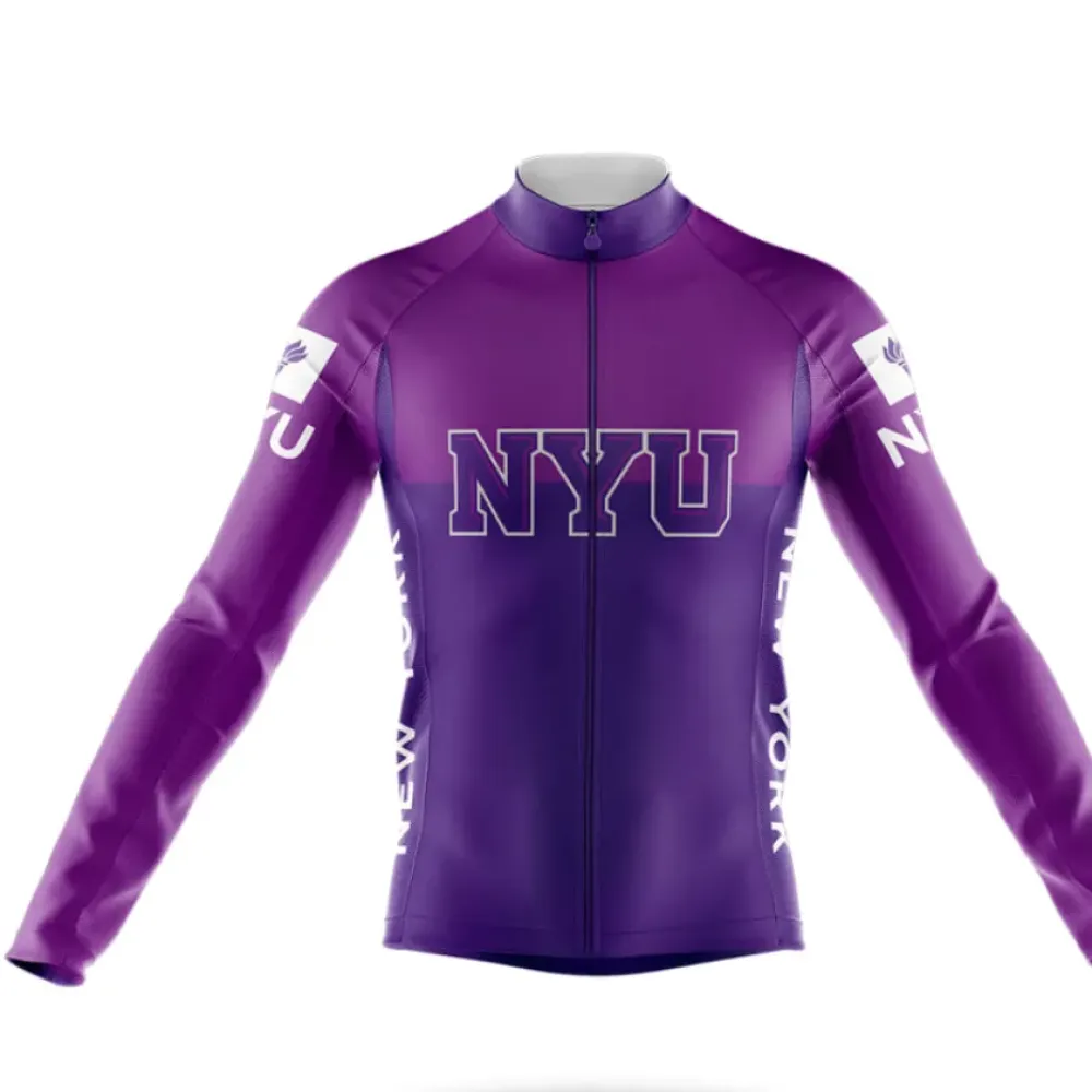 New York University Long Sleeve Cycling Jersey Ver.2 Purple/New York/White