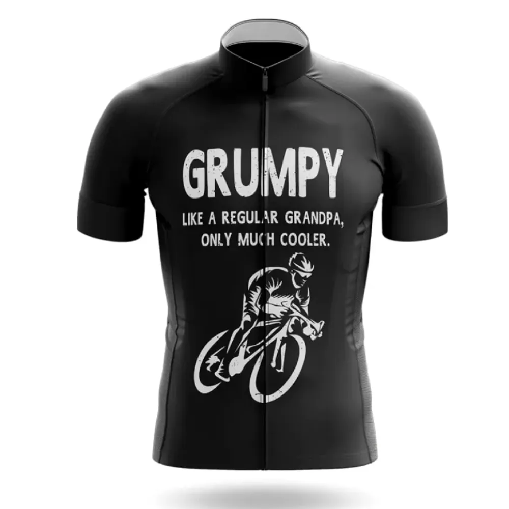 Grumpy But Cooler Cycling Jersey Black/White/Grey