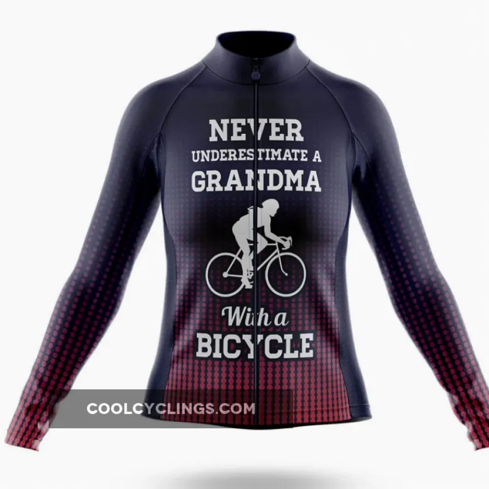 Grandma Cycling Jersey Never Underestimate Navy/Red/Purple