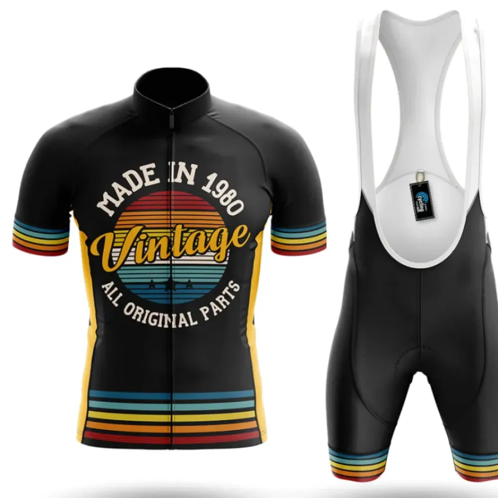 Retro Custom Year Vintage Cycling Kit Black/Yellow/Blue