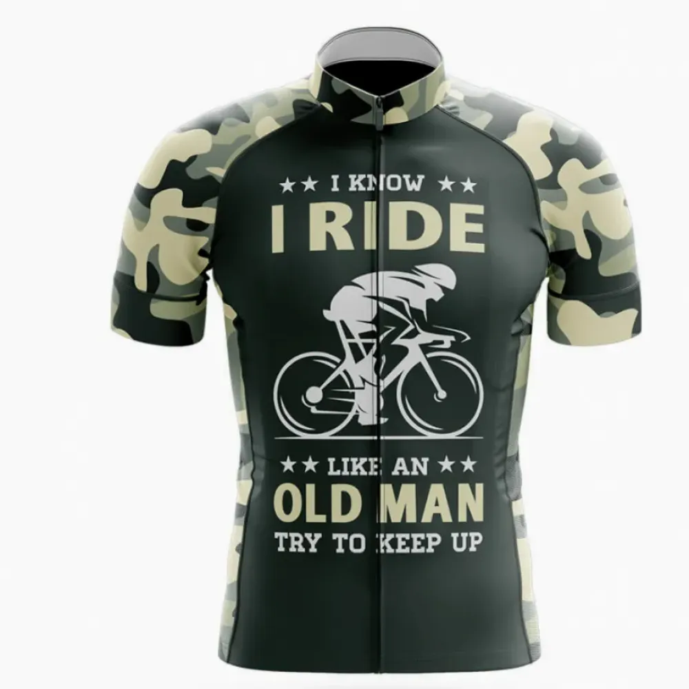 V8 Cycling Jersey Old Man Camo/Black/Grey