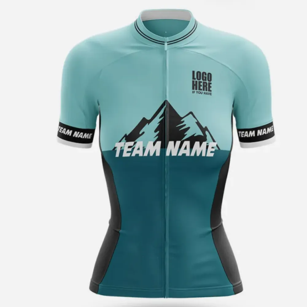 Custom Team Name Mountain Design Teal/Black/White