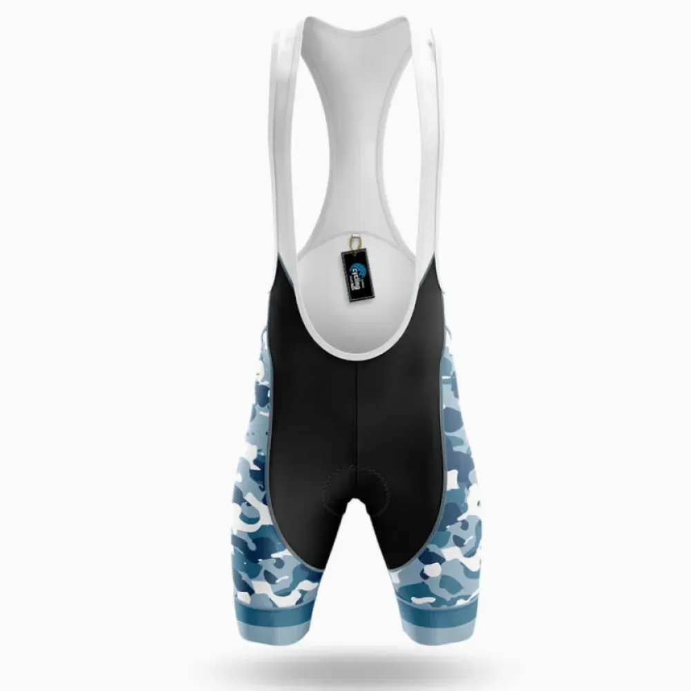 Cycling Jersey Bibs Blue Camo White/Black/Grey