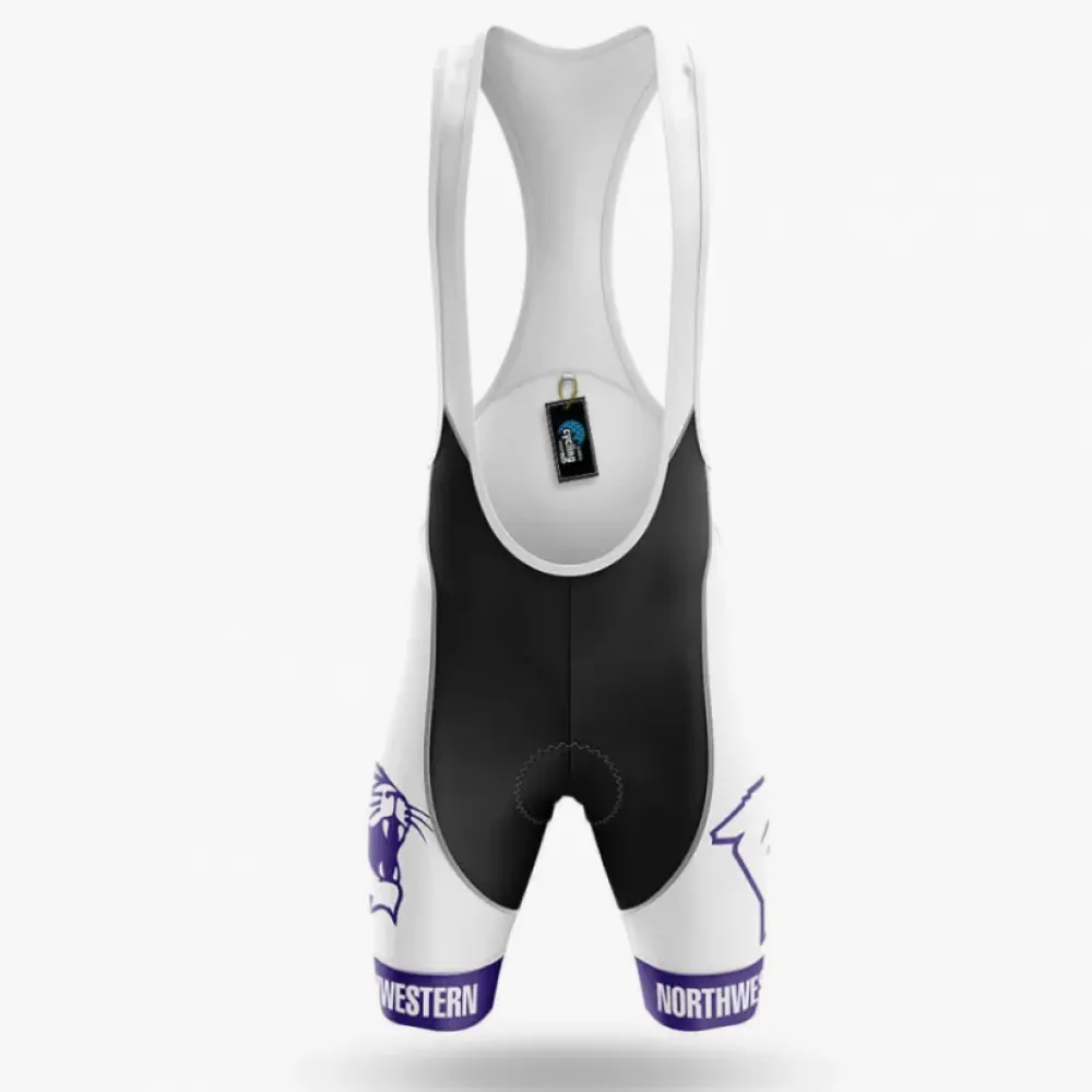 Northwestern Cycling Bibs Versatile White/Purple/Black