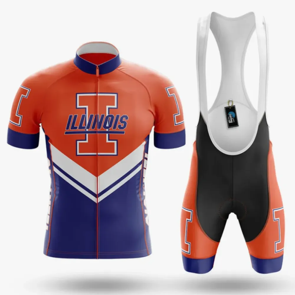 University of Illinois Urbana-Champaign Cycling Kit Full Set Ver.3 Illinois Orange/Blue/White