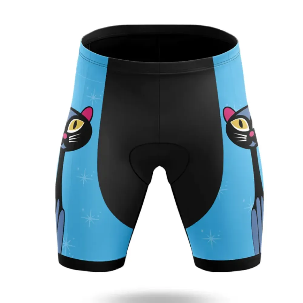 Women's Cycling Shorts Night Cat Blue Black/Blue/Pink