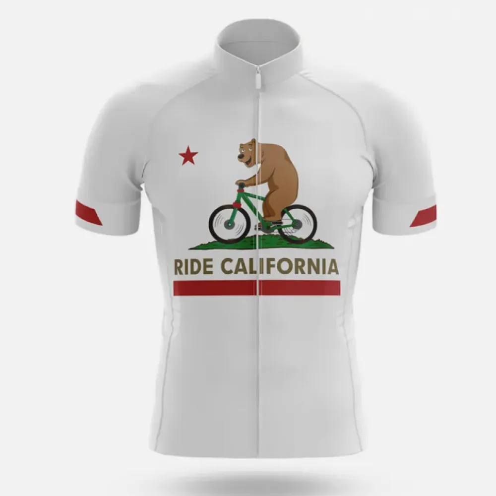 California Bear Cycling Jersey White/Green/Red
