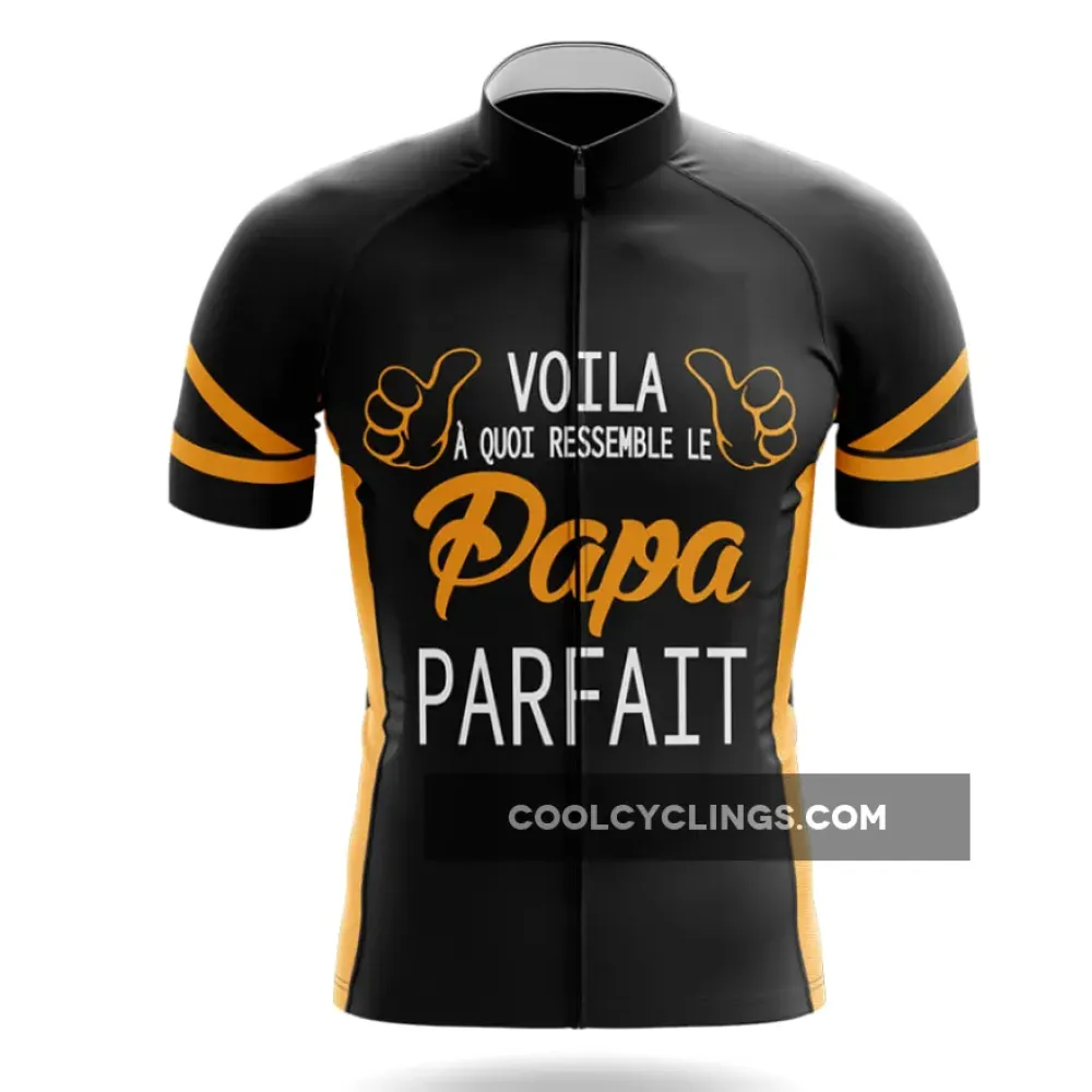 Perfect Dad Cycling Jersey Black/Gold/White