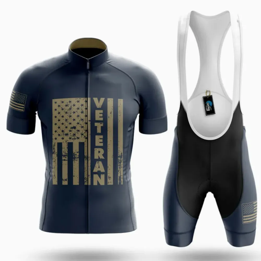 Veteran Flag Cycling Kit Full Set Navy/White/Gold
