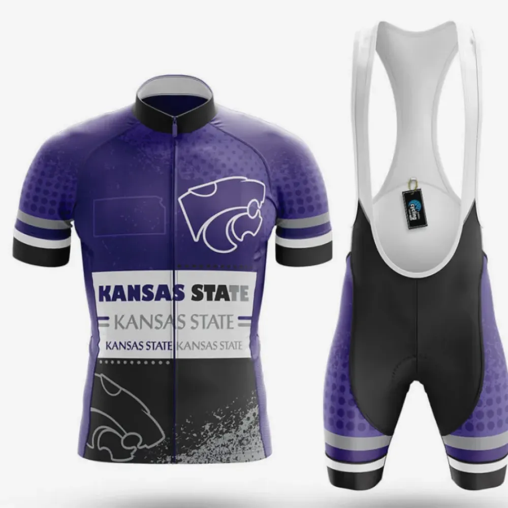 Kansas State University Cycle Cycling Kit Full Set Purple/White/Black
