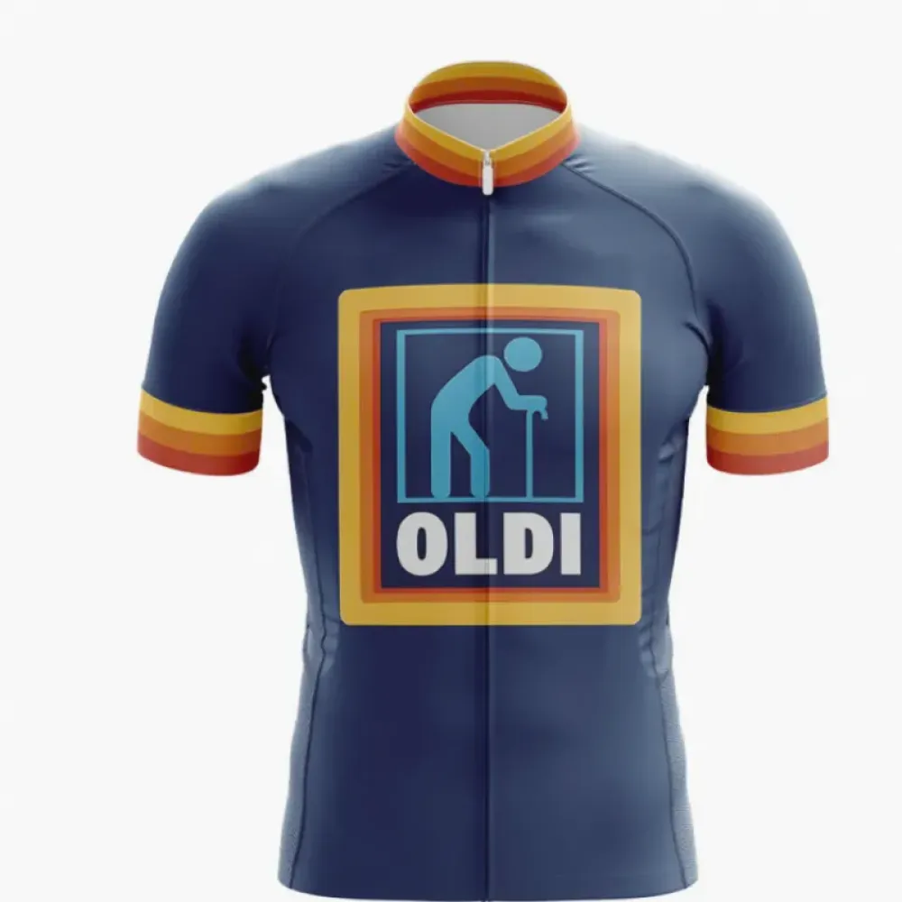 Oldi Cycling Jersey Vintage Navy/Yellow/Orange