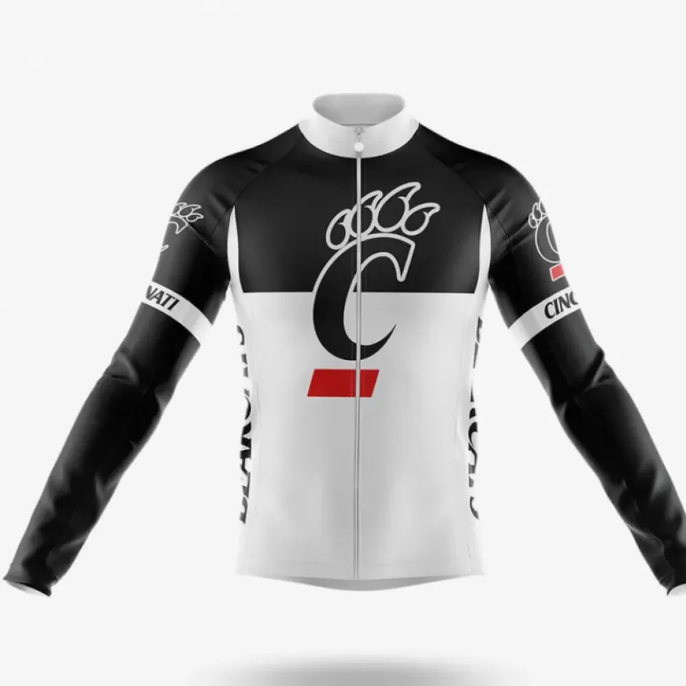 University of Cincinnati Long Sleeve Cycling Jersey Ver.2 Black/White/Red
