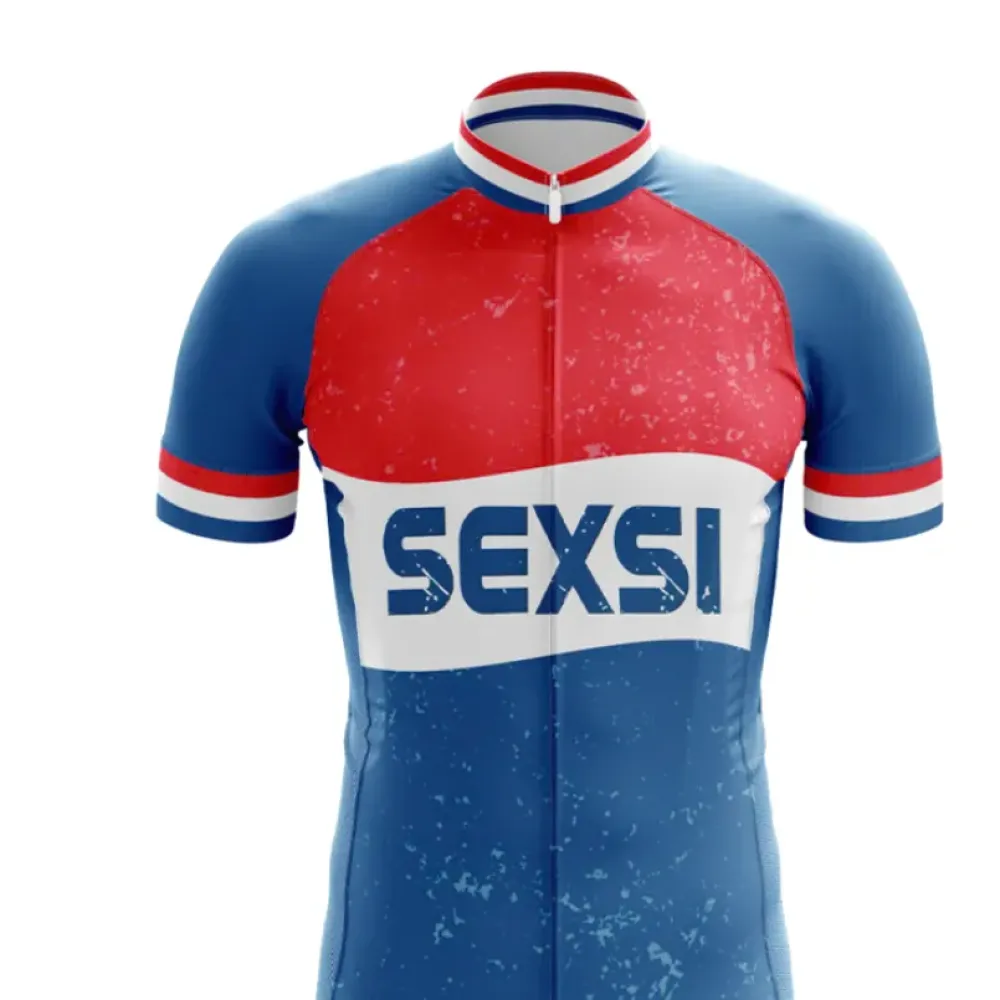 Seksi Cycling Jersey Vintage Blue/Red/White