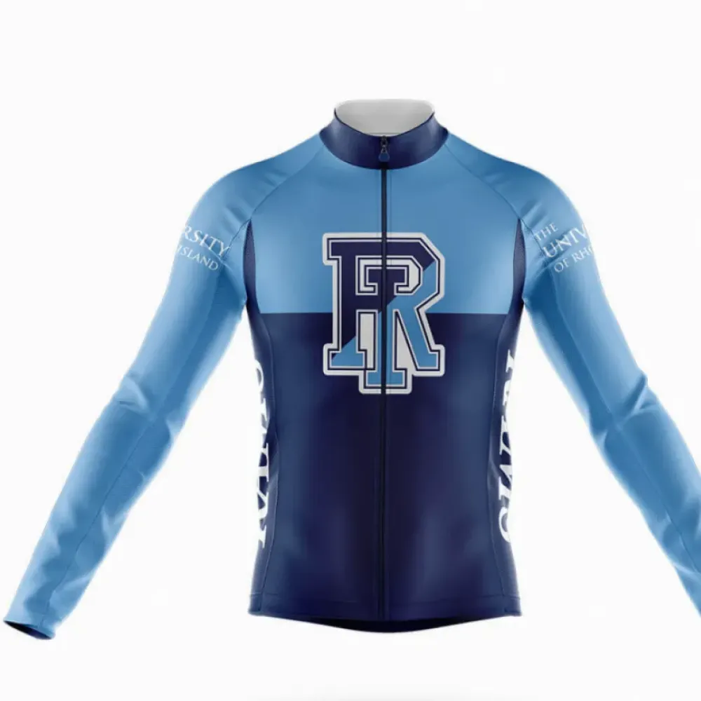 Rhode Island University Long Sleeve Cycling Jersey Blue/Dark Blue/Light Blue