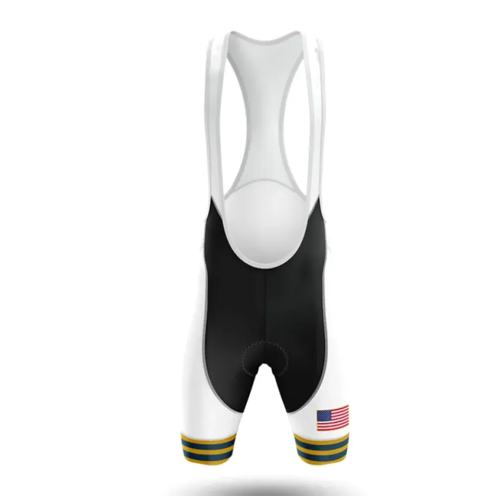 USA V15 Cycling Bibs American Flag White/Black/Gold