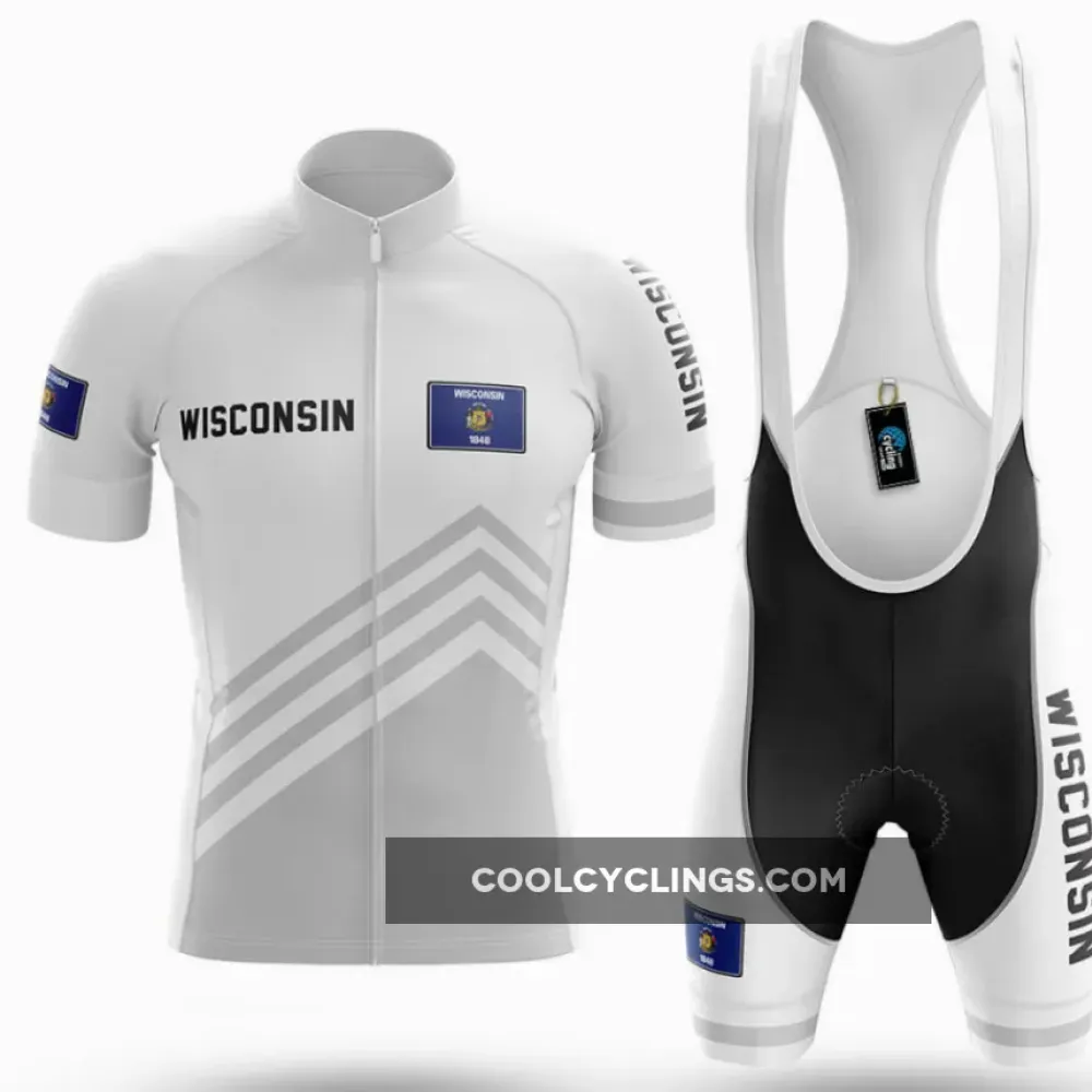 Wisconsin S4 Cycling Kit Full Set White/Black/Grey