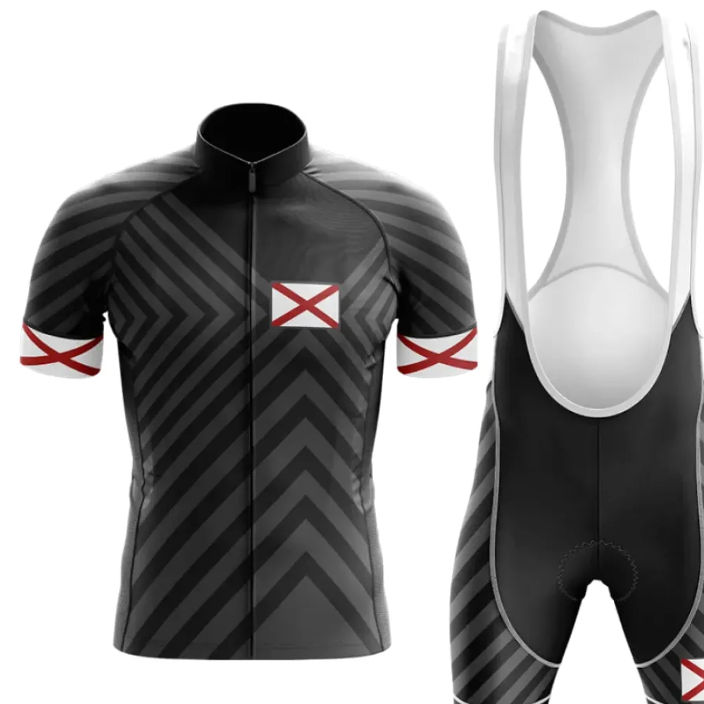 Alabama V13 Black Cycling Kit Full Set White/Red/Black