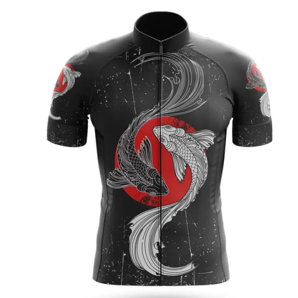 Yin Yang Fish Cycling Jersey Black/Red/White