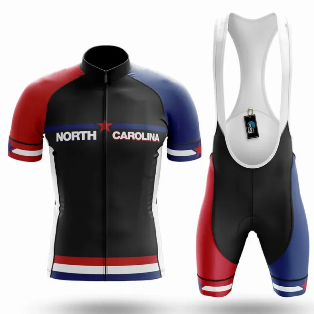 North Carolina Symbol Cycling Kit Full Set Black/Red/Blue