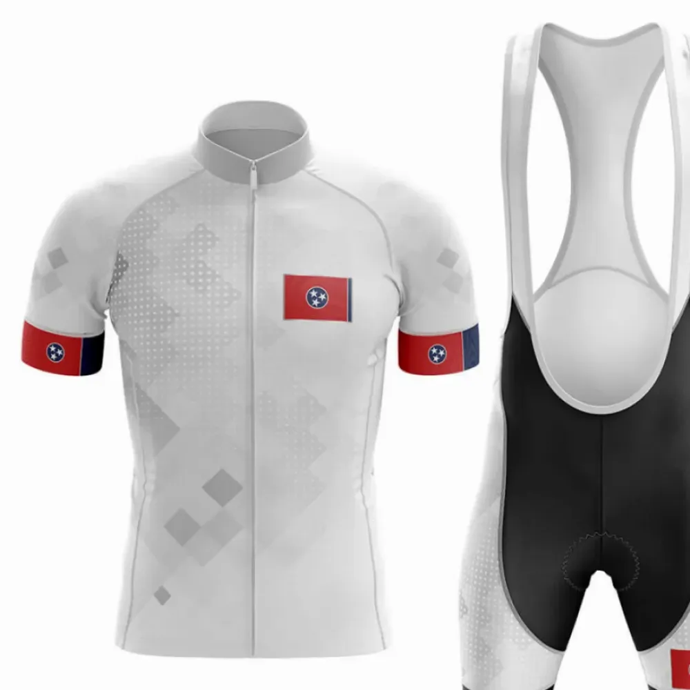 Tennessee Cycling Kit Jersey   Bibs Ver.2 White/Red/Black