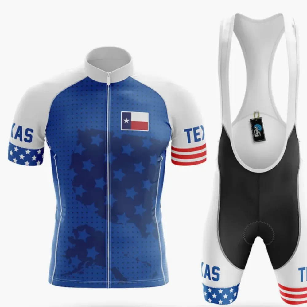 Texas Velo Cycling Kit Full Set Blue/White/Red