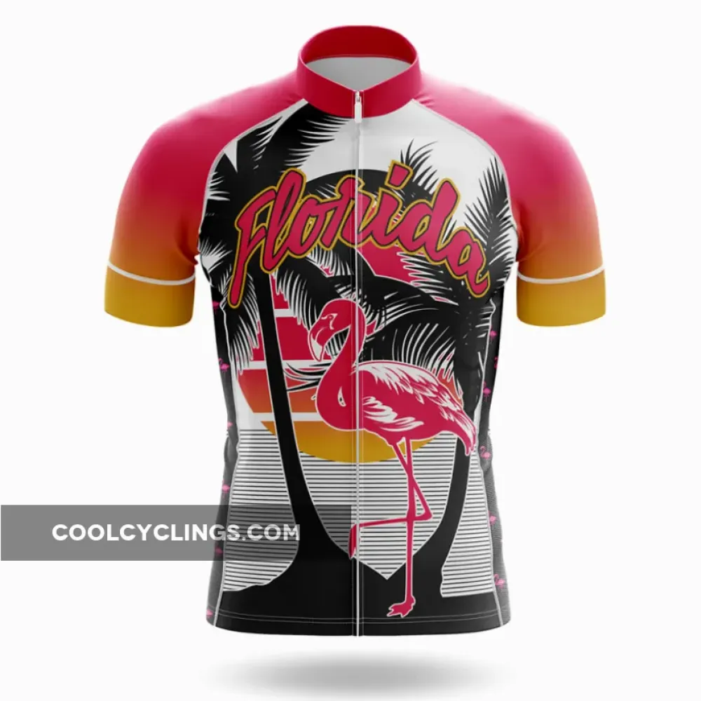 Florida Icon Cycling Jersey Flamingo Palm Pink/Yellow/White