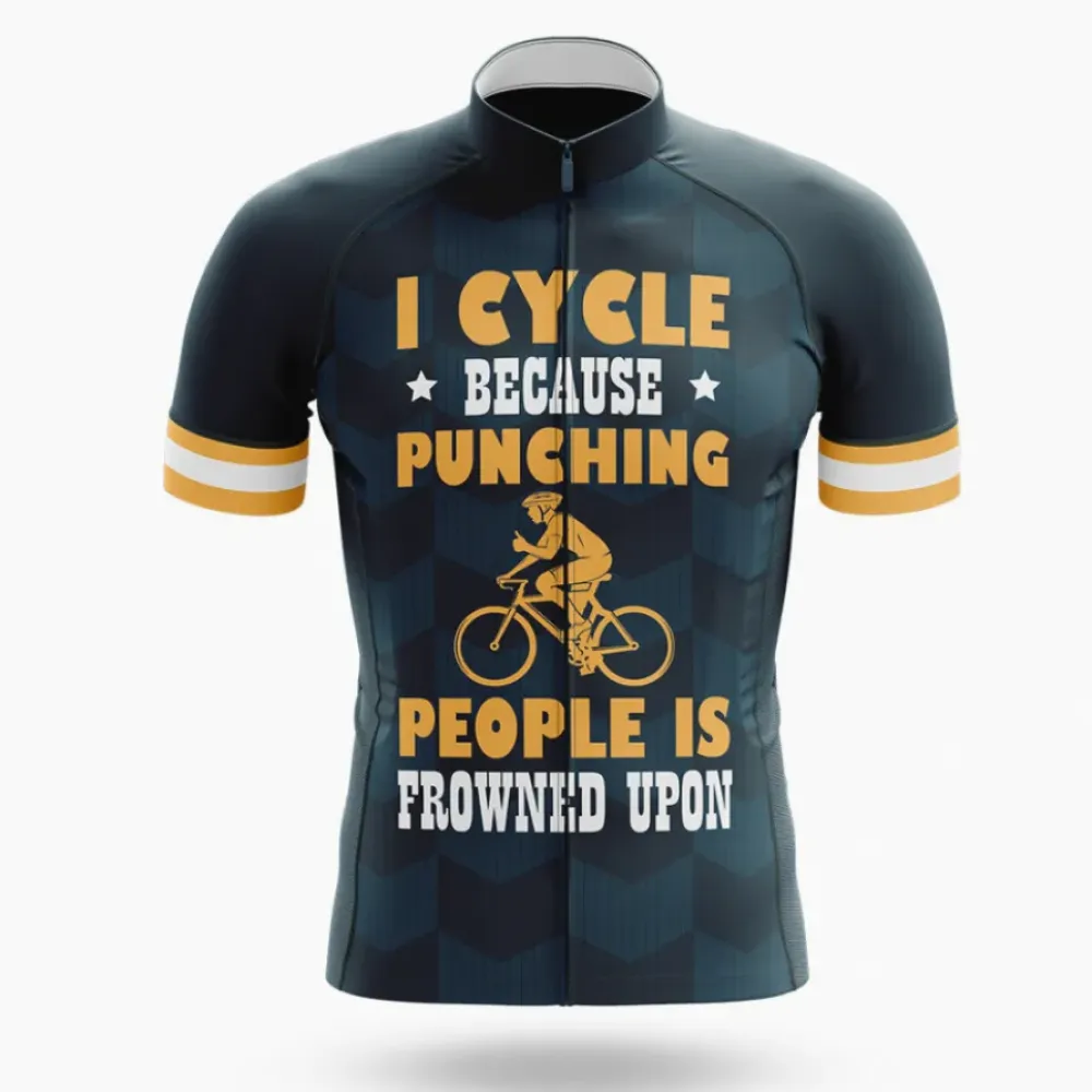 Cycling Jersey Frowned Upon Navy/Yellow/White