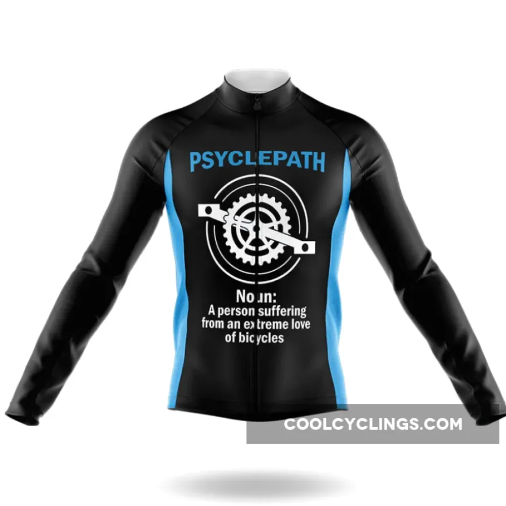 Psyclepath Long Sleeve Cycling Jersey Black/Blue/Sky