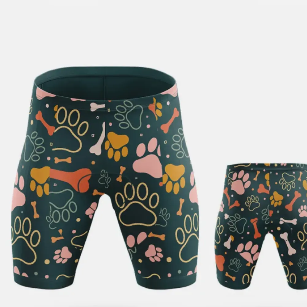 Dog Lover Women's Cycling Kit Paw Print Black/Pink/Gold