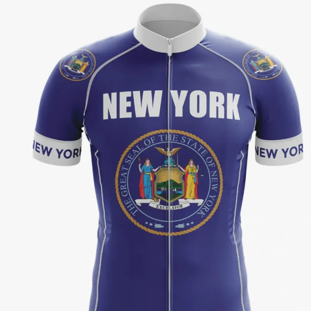 New York Men's Cycling Jersey Blue/Grey/White