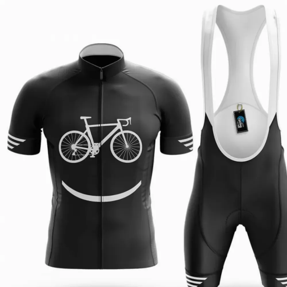 Cycling Kit Smiley Face Black/White/Grey