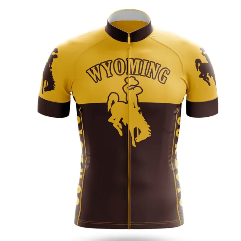 University of Wyoming Cycling Jersey Vintage Yellow/Brown/Gold