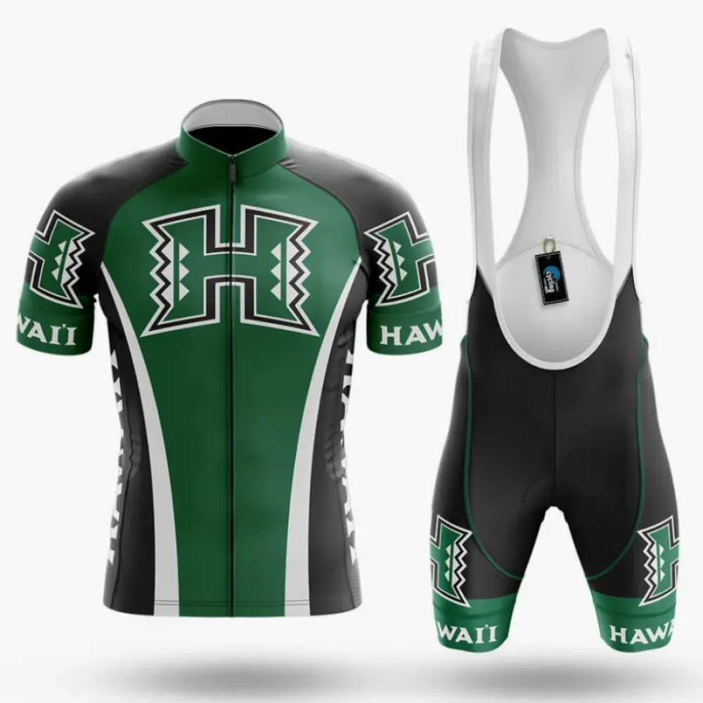 University of Hawaiʻi Mānoa Cycling Kit Full Set Hawaiian Green/Black/White