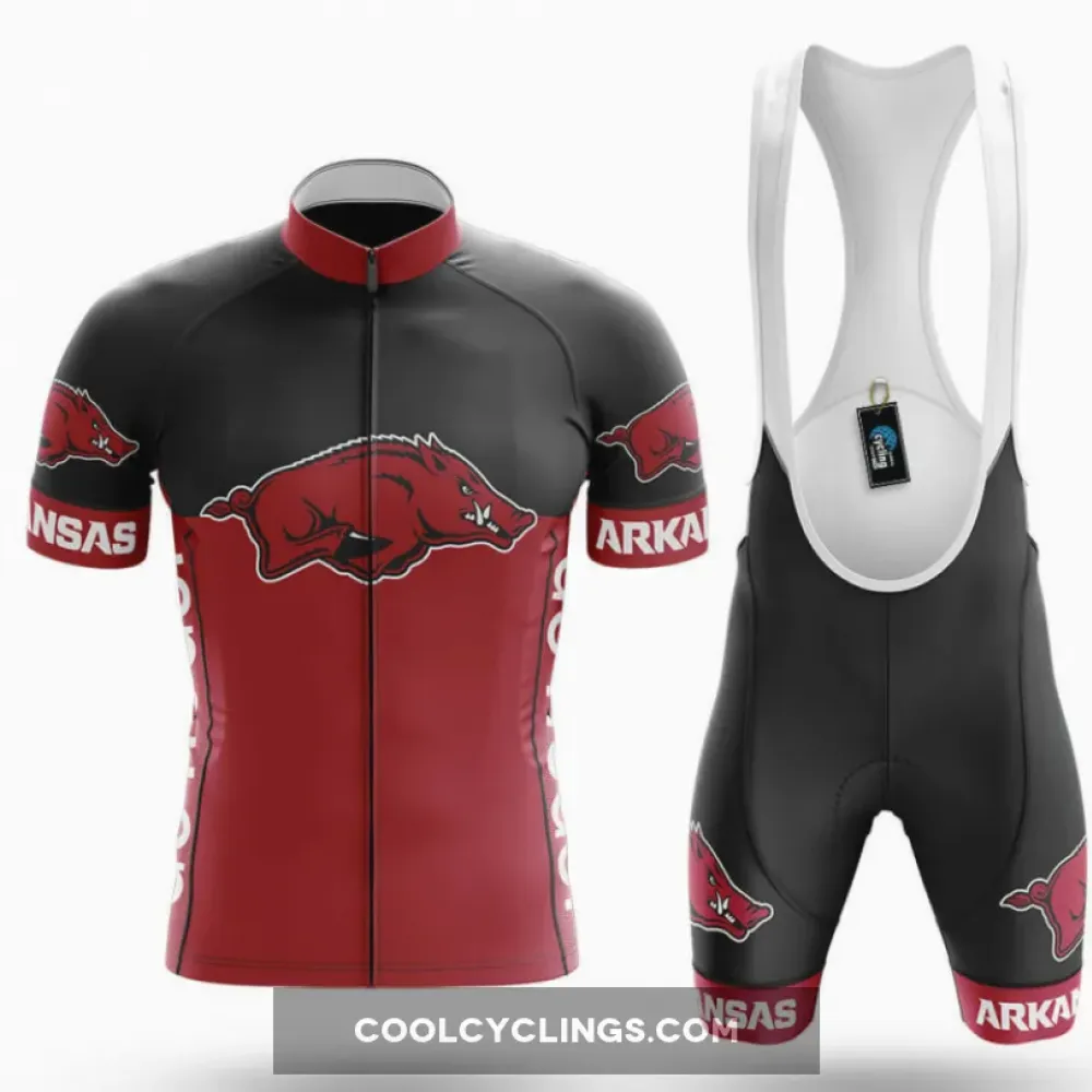 University of Arkansas Cycling Kit Full Set Ver.2 Arkansas Razorbacks Red/Black/White