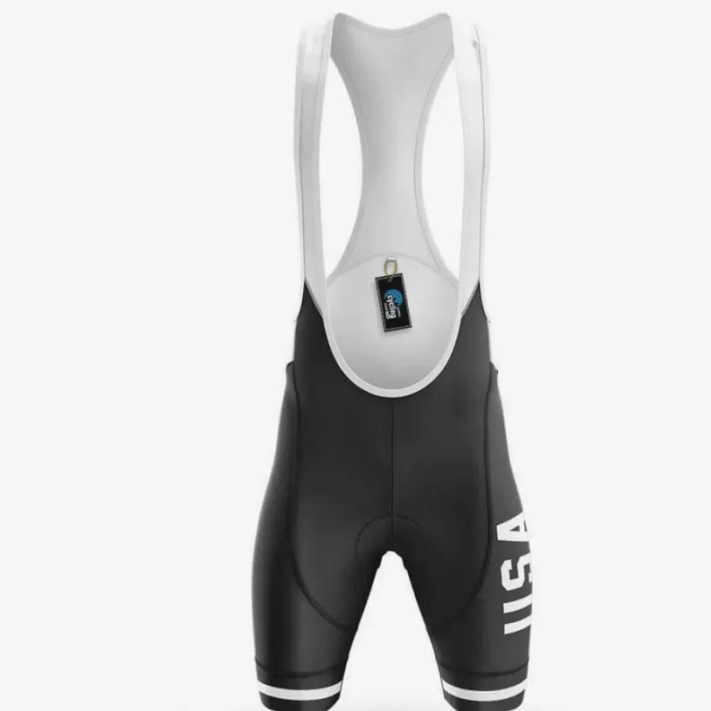 USA S5 Breathable Black/White/Grey Cycling Bibs