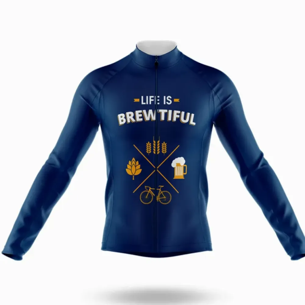 Brewtiful Cycling Jersey Navy Long Sleeve Feature