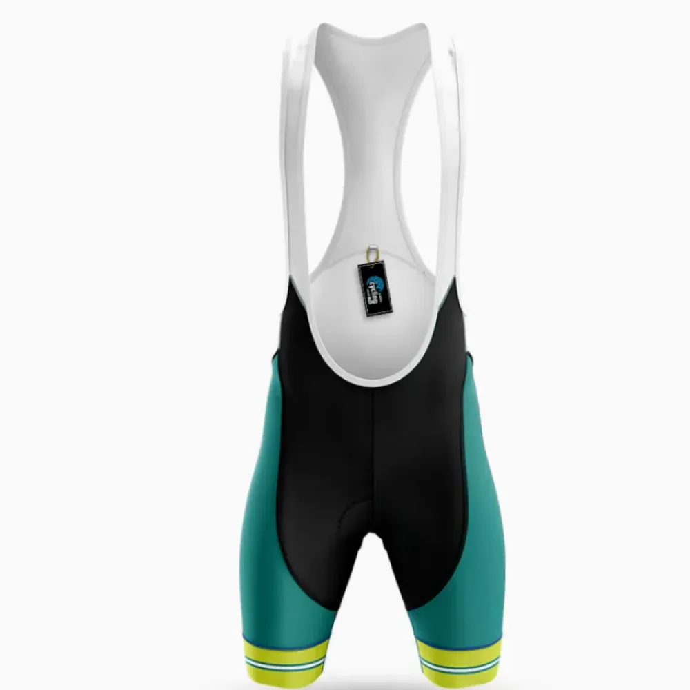 Slow Cyclist Bibs Comfortable Teal/Black/Yellow