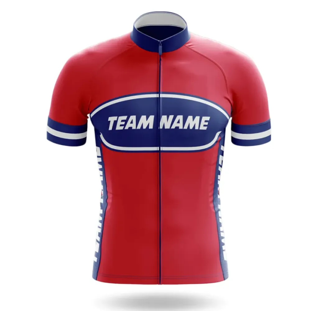 Custom Team Name M30 Cycling Jersey Red/Blue/White
