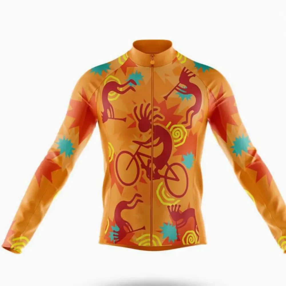 Kokopelli Cycling Jersey Long Sleeve Orange/Yellow/Red