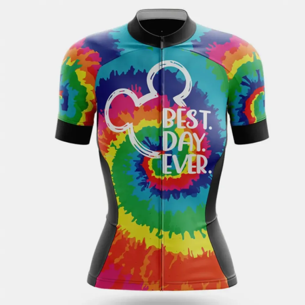 Disney Mickey Best Day Ever Jersey Tie-Dye/Orange/Purple